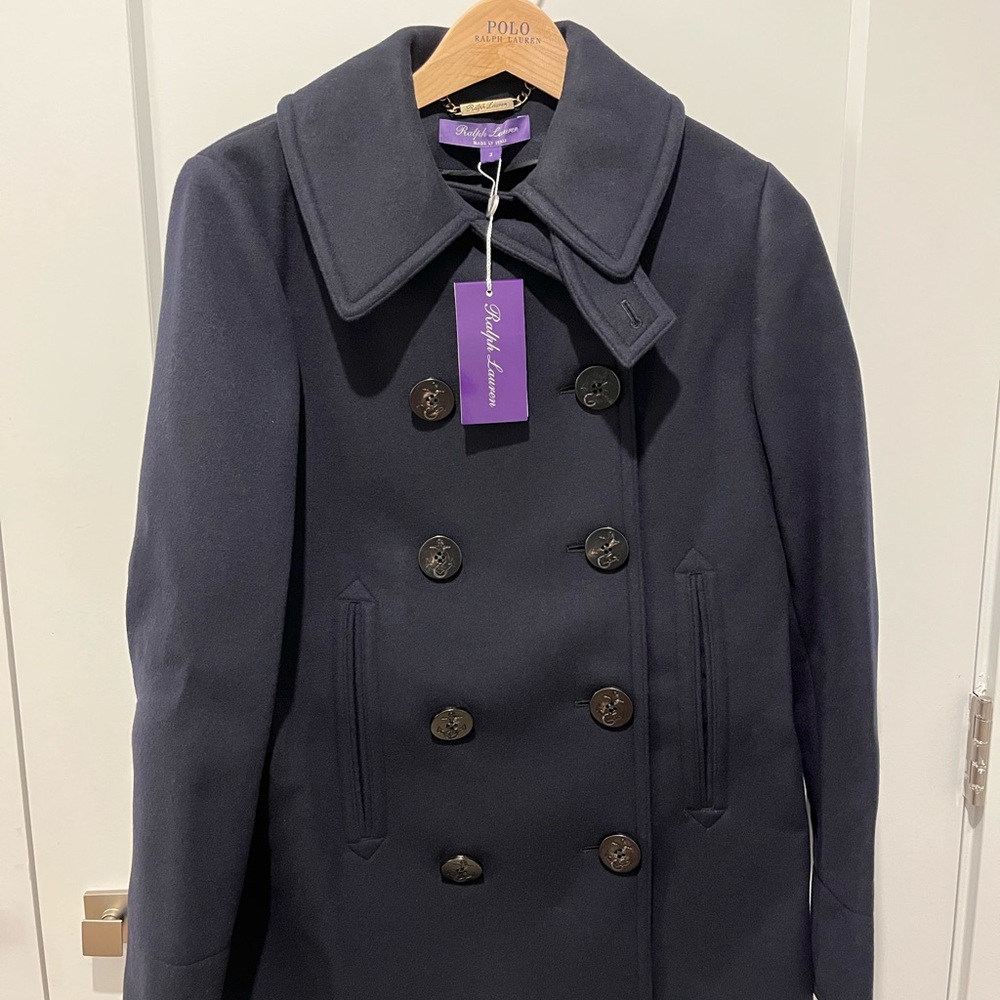 Ralph Lauren Purple Label Logan Double-Faced Wool-Cashmere Peacoat NWT Size 2 - Picture 6 of 13